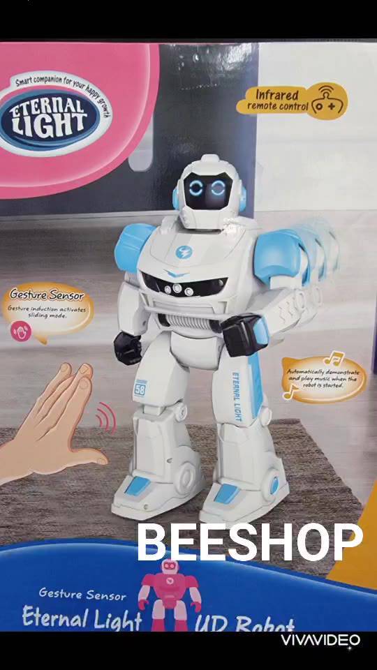 robot-หุ่นยนต์บังคับด้วยรีโมท-เคลื่อนไหวบังคับได้ด้วยรีโมท-มีโหมดควบคุมด้วยการโบกมือได้-เต้นได้ตามเสียงเพลง-เดินหน้าหลัง