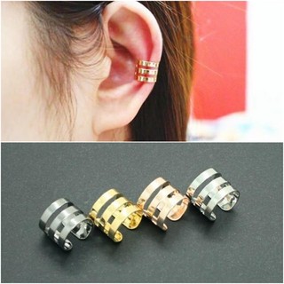 EarCuff ต่างหูแบบหนีบ แบน 3 ชั้น ear clip ต่างหูหนีบ