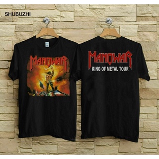 เสื้อยืดผ้าฝ้ายพิมพ์ลาย เสื้อยืด ผ้าฝ้าย พิมพ์ลาย RARE MANOWAR Kings Of Metal VTG 1989 แฟชั่นฤดูร้อน สําหรับผู้ชาย