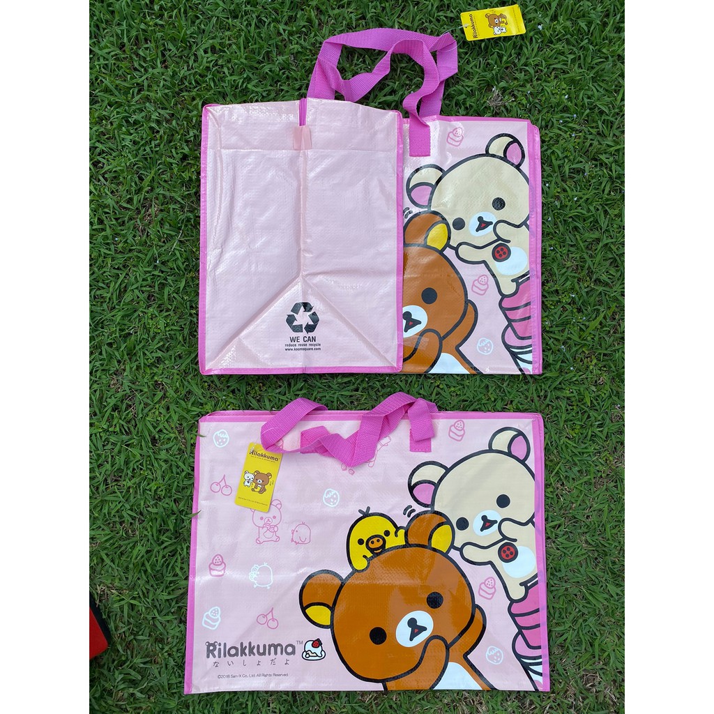 กระเป๋ากระสอบ-ลาย-rilakkuma-ทรงกล่อง-ขนาด-45x37x28-cm-ถุงกระสอบ-ลิขสิทธิ์แท้