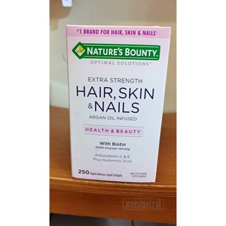 Natures Bounty Hair Skin and Nails 250เม็ด บำรุงผม เล็บ ผิว