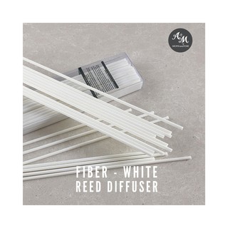 Aroma&More Fiber reed sticks diffuser WHITE ก้านไฟเบอร์ กระจายกลิ่นสีขาว ช่วยกระจายกลิ่นน้ำหอมปรับอากาศอโรมา 50Pcs