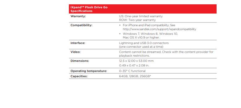 ภาพประกอบของ Sandisk iXpand Flash Drive Go 256GB ( SDIX60N-256G-GN6NE)