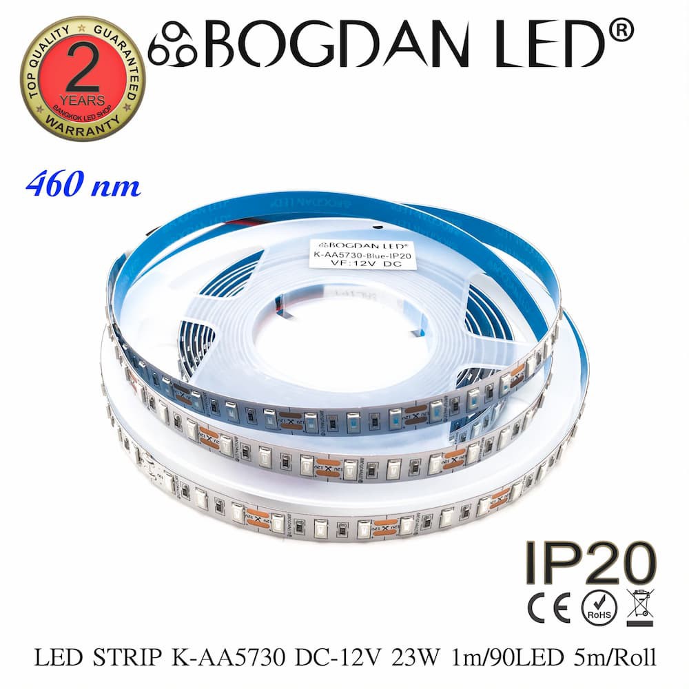 led-strip-k-aa5730-90-blue-dc-12v-23w-1m-ip20-ยี่ห้อbogdan-led-แอลอีดีไฟเส้นสำหรับตกแต่ง-450led-5m-115w-5m-grade-a
