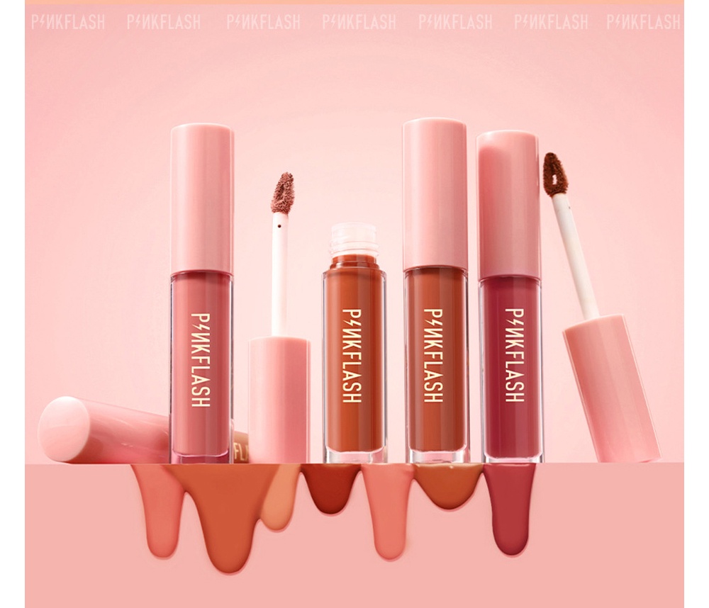 มุมมองเพิ่มเติมของสินค้า Pinkflash ลิปสติก เนื้อแมตต์ ติดทนนาน 18 สี