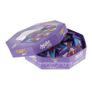 ขนมขบเคี้ยว✧❉♟Milka Naps Mix Gift Box ช็อกโกแลต มิลก้า รวม 4 รสในกล่องเดียว ของขวัญ กิ๊ฟบ็อกซ์