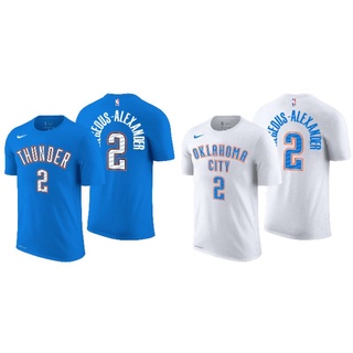 เสื้อยืดพิมพ์ลายแฟชั่นเสื้อยืด ลายบาสเก็ตบอล Nba Gametime Oklahoma City OKC Thunder 2 Shai Gilgeous-Alexander