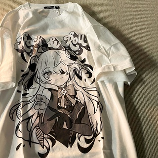 harajuku T Shirt Aesthetic Gothic Punk cartoon Short Sleeve O-Neck Tops Women dropshipping summer loose oversize street