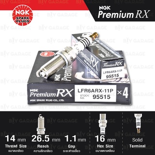 NGK หัวเทียน Premium RX ขั้ว Ruthenium [ LFR6ARX-11P ] ใช้อัพเกรด PLFR6A-11 / DILFR6A11 / LFR6AIX-11