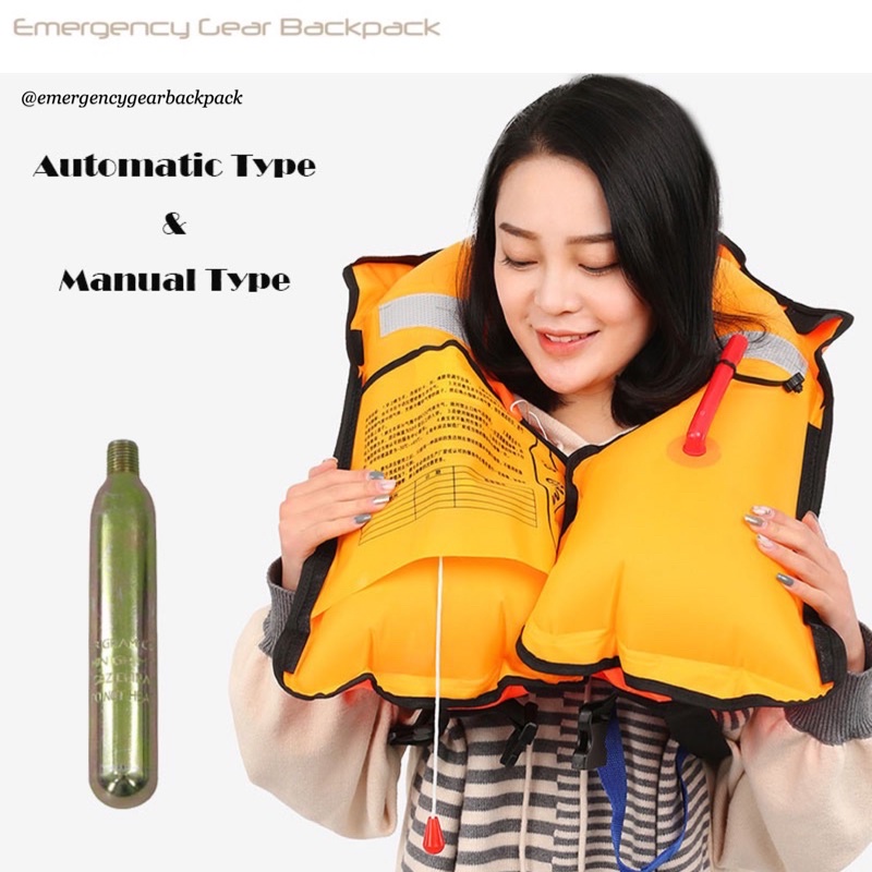 ภาพหน้าปกสินค้าเสื้อชูชีพ (Life Jacket Automatic/Manual Inflation) จากร้าน emergencygearbackpack บน Shopee