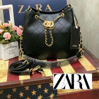 ZARA CHAIN BUCKET BAG SHOULDER BAGแท้💯outlet