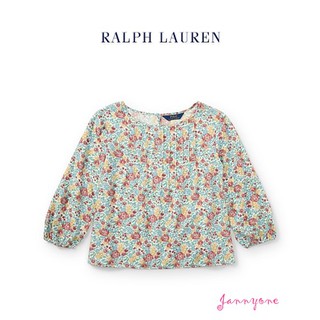 RALPH LAUREN PINTUCKED FLORAL TOP