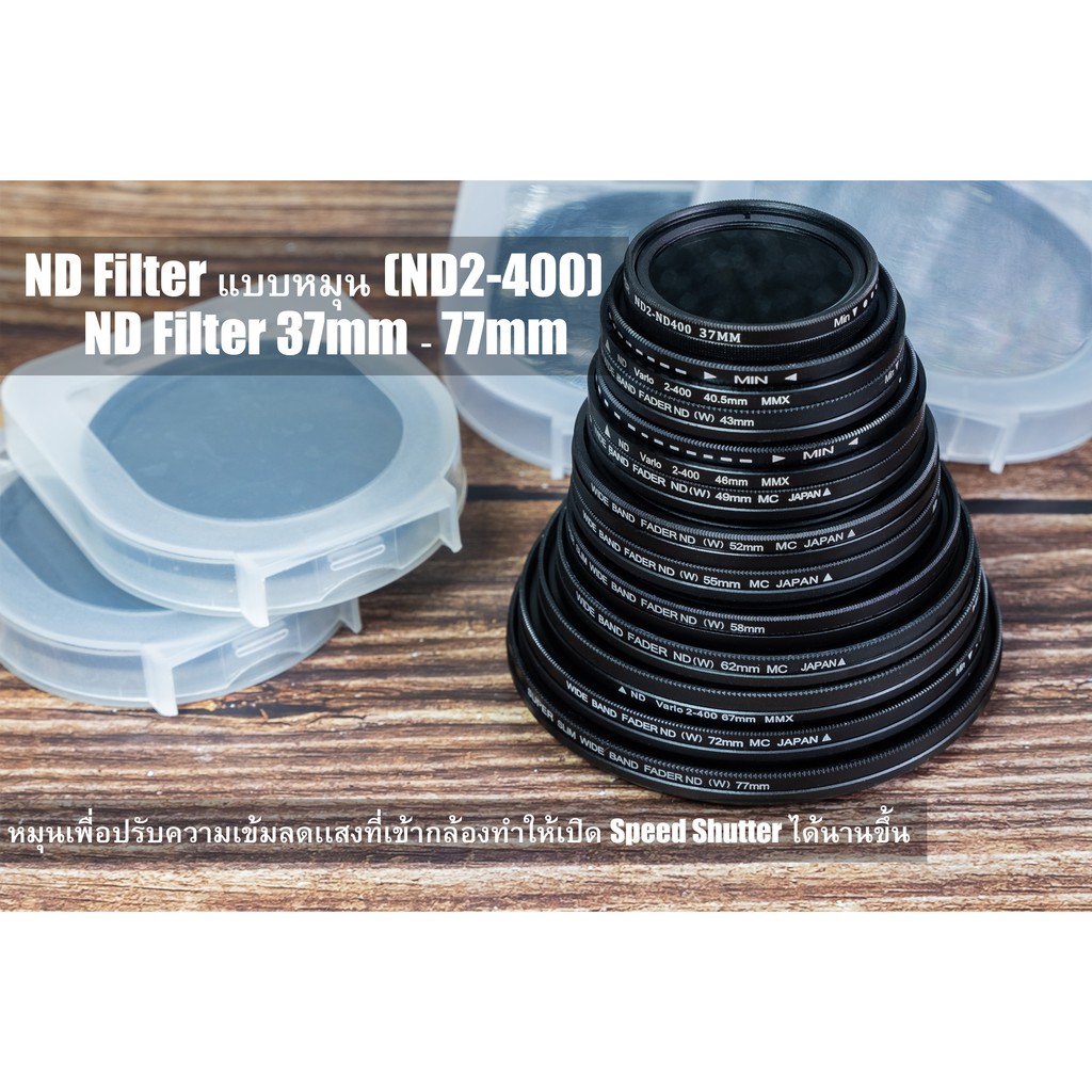 ภาพหน้าปกสินค้าND Filter Fader แบบปรับความเข้มได้ ขนาด 37mm,40.5mm-77mm