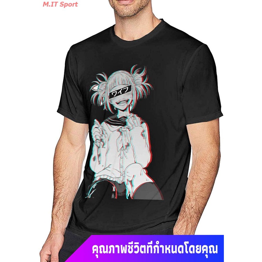 hot-นักล่าปีศาจ-ผู้ใหญ่-weiye-toga-himiko-the-crazy-villain-waifu-v3-short-sleeve-t-shirts-for-men-black-sale-เสื้อยืด