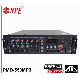 NPE PMD550 MP3 AC/DC POWERMIXER LINE PMD 550 MP3 POWERMIX PMD-550 MP3 แอมป์เสียงตามสาย PMD550 ใช้ได้ทั้งไฟบ้าน 220V ไฟรถ