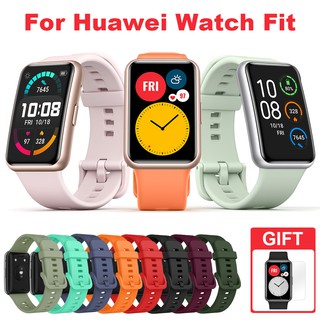 ภาพหน้าปกสินค้าสายนาฬิกาข้อมือซิลิโคนกันน้ําสําหรับ Huawei Watch Fit ที่เกี่ยวข้อง