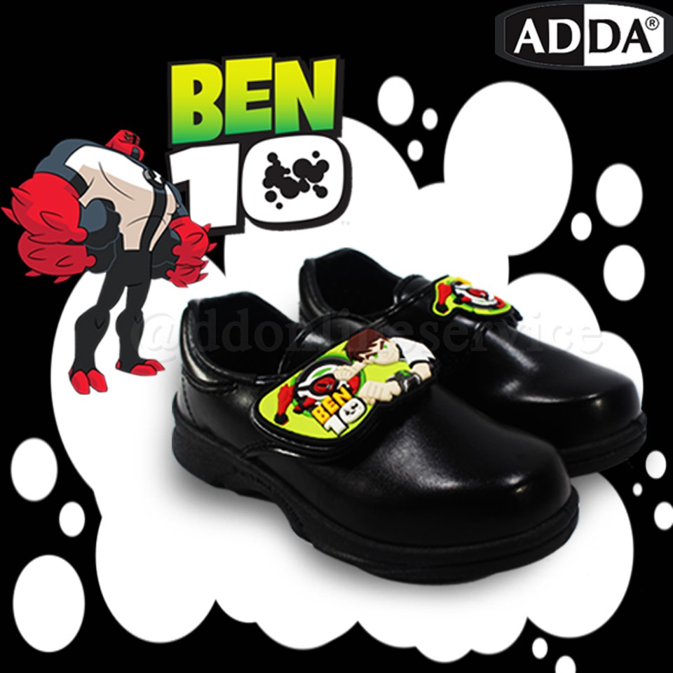 adda-รองเท้านักเรียนผู้ชาย-รองเท้าหนังสีดำ-ben10-size-25-33-adda-รุ่น-41a08-41a17