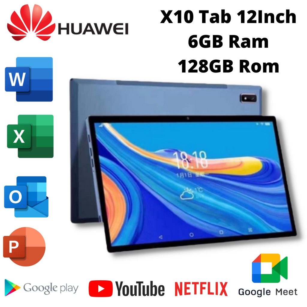 ราคาและรีวิวพร้อมส่ง แท็บเล็ต Huawei Tablet หน้าจอ 10.1 นิ้ว  Android 8.1 หนึ่งซิม 4G LTE WIFI Huawei Tablet X10