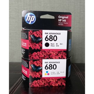 Hp 680ดำ+680สี  (F6V26AA)รวม2กล่องแท้ศูนย์ของใหม่คุณภาพ100%HP DeskJet Ink Advantage