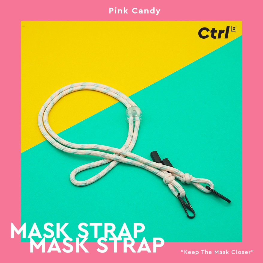 ภาพหน้าปกสินค้าNEW สายคล้องแมส สายนุ่มสบาย ปรับระดับได้ Mask Strap สีชมพูพาสเทล (Pink Candy)