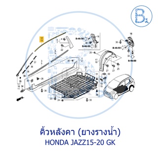 **อะไหล่แท้** คิ้วหลังคา ยางรางน้ำหลังคา HONDA JAZZ15-20 GK