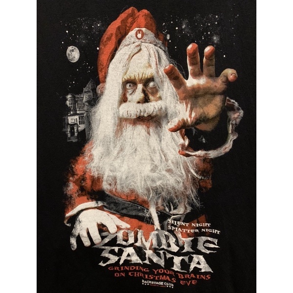 เสื้อยืดผ้าฝ้ายพิมพ์ลายขายดี-เสื้อ-zombie-santa-เสื้อผู้หญิง