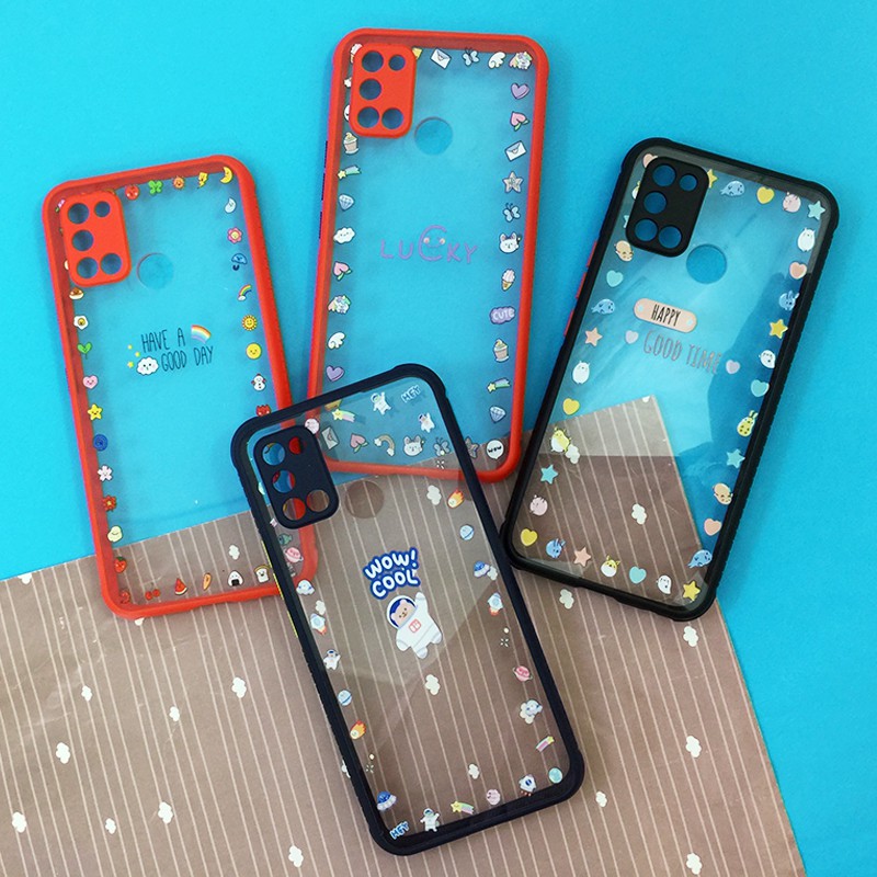 พร้อมส่งเรียลมี-c12-c17เคสขอบกันลื่น-เคสกันเลนส์กล้อง-เคสกันกล้อง-เคสการ์ตูน-ขอบสี-เคสแฟชั่น-เคสหลังใส