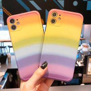 11 promax iPhone case เคสนิ่ม เนื้อซิลิโคน for iPhone X XS MAX XR  7+ 8PLUS full cover case รุ้งเรนโบว์