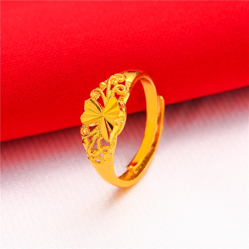 ภาพสินค้าแหวนชุบทอง 24K ชุบทอง รูปดอกกุหลาบ สามารถปรับได้ แฟชั่นเรียบง่าย สําหรับผู้หญิง จากร้าน youyushipin1.th บน Shopee ภาพที่ 6