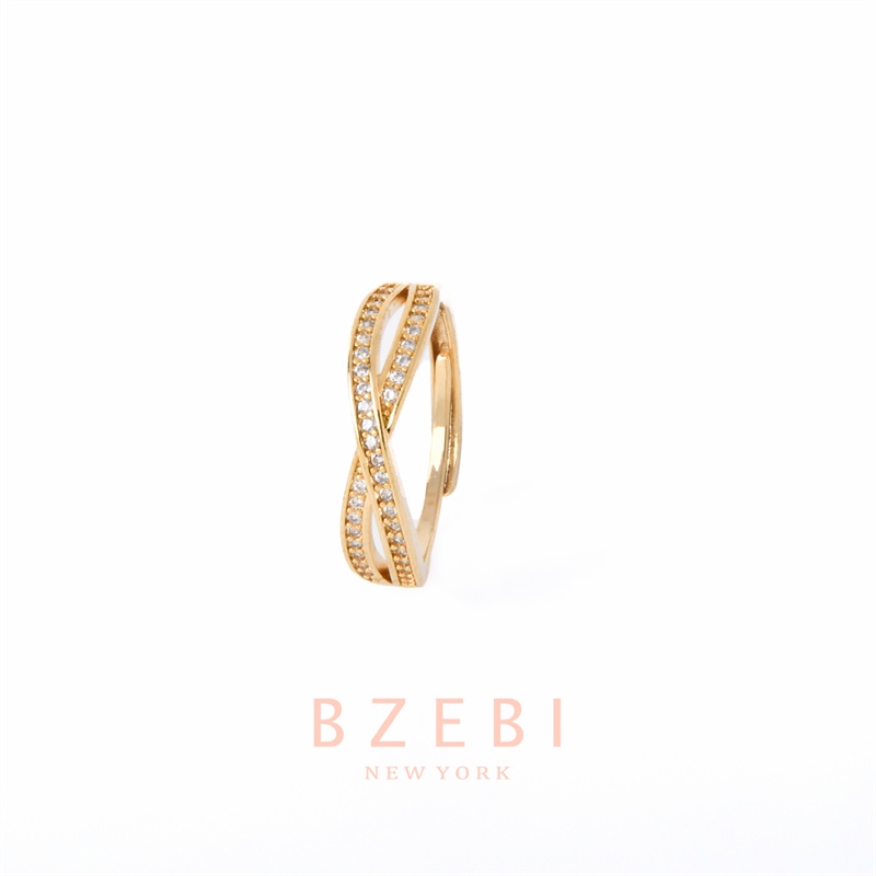 bzebi-แหวนชุบทอง-18k-เพชร-cz-แฟชั่นสไตล์เกาหลี-ผู้หญิง-ทองชุบ-ทองแท้-เพชรแฟชั่น-ปรับขนาดได้-สําหรับผู้หญิง-339r