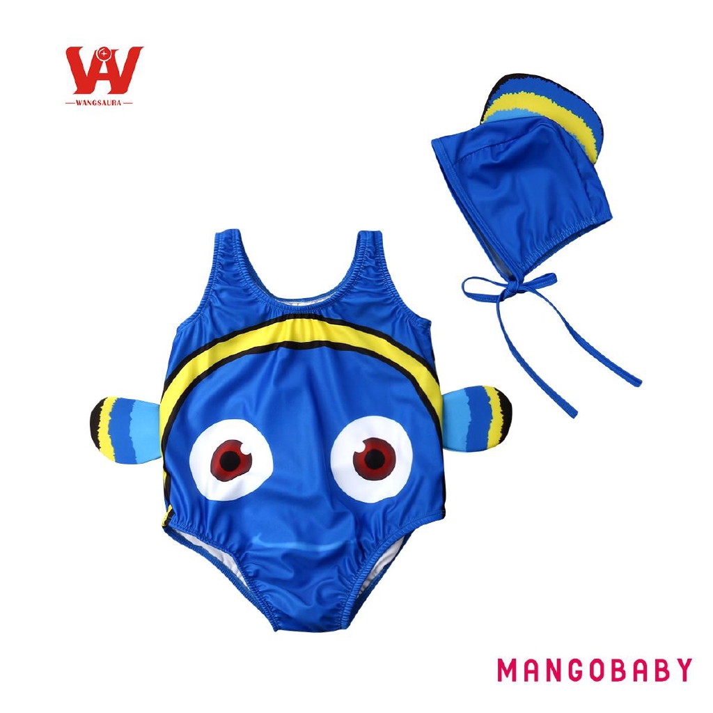 ภาพหน้าปกสินค้าชุดว่ายน้ำ วันพีช พิมพ์ลายน่ารัก พร้อมหมวกว่ายน้ำ สำหรับเด็ก จากร้าน mangobaby2018.th บน Shopee