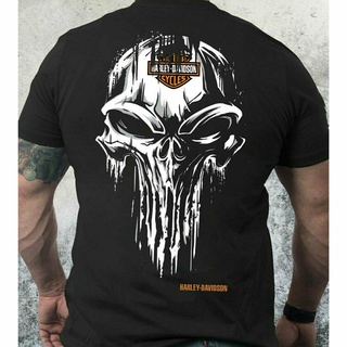 [S-5XL] เสื้อยืด พิมพ์ลายโครงกระดูกรถจักรยานยนต์ Harley Davidson แฟชั่นฤดูร้อน สําหรับผู้ชาย 2022