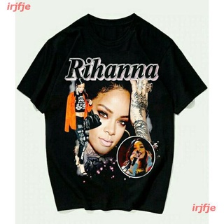 HOT SALINGเสื้อยืดผ้าฝ้าย【hot sale】irjfje Rihanna สไตล์ตะวันตก เสื้อยืด ผู้หญิง ผู้ชาย สไตล์เกาหลีเสื้อยืดผ้าฝ้ายพิมพ์ลา