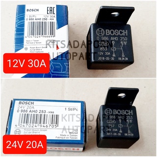 รีเลย์บอส/รีเลย์  BOSCH 12V 30A / 24V 20A, 1 หน้า 5 ขา, สินค้าไต้หวันแท้!!