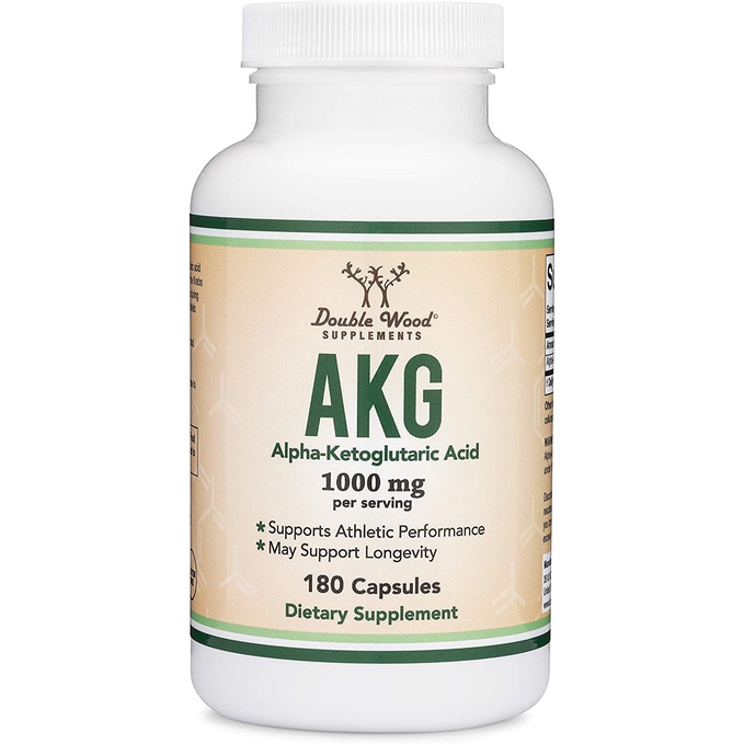 ภาพหน้าปกสินค้าDouble Wood AKG (Alpha Ketoglutaric Acid) 1000 mg 180 Capsules Anti-Aging มีอาร์จินิน จากร้าน wiwanya บน Shopee