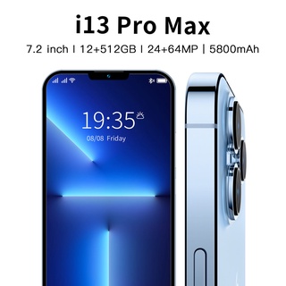 ภาพขนาดย่อของภาพหน้าปกสินค้าโทรศัพท์ใหม่ i13 Pro Max สมาร์ทโฟน 16GB + 512GB 7.5 นิ้ว HD 5800mah 5g โทรศัพท์ฟรีของขวัญเมื่อซื้อ จากร้าน pl2dvqfrk5 บน Shopee