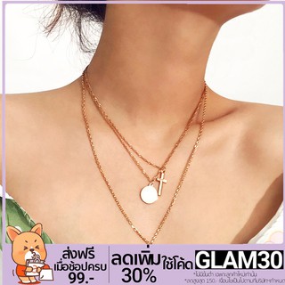 โค้ดGlam 30 30 30 % สร้อยคอหลายชั้นประดับเลื่อม 31192