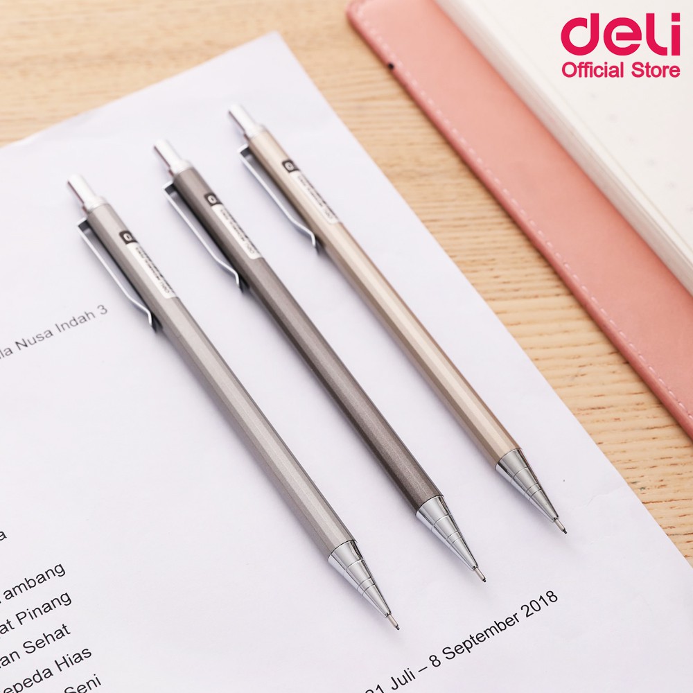 deli-6490-mechanical-pencil-ดินสอกดด้ามเหล็ก-2b-ขนาด-0-5mm-คละสี-1-แท่ง-ผลิตจากวัสดุคุณภาพดี-ดินสอ-ดินสอกด-เครื่องเขียน