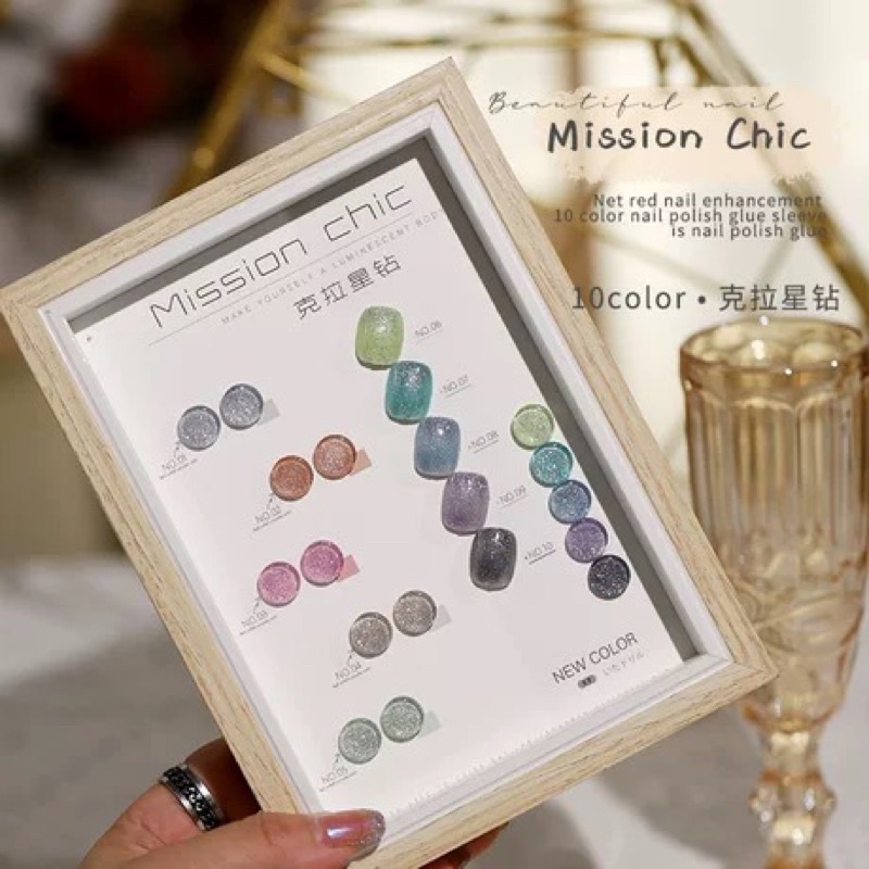 mission-chic-เซ็ตสีไซรัปกากเพชร-10สี-สีเจลกลิตเตอร์