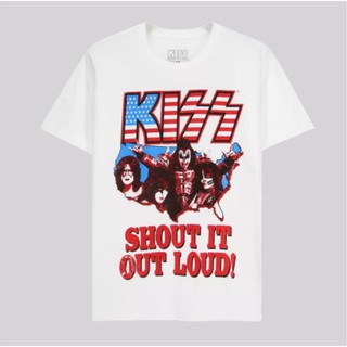 เสื้อยืดคิส KISS นักร้องร็อคระดับโลก ลิขสิทธิ์แท้ รุ่น 0919-410 สีขาว Supercomics