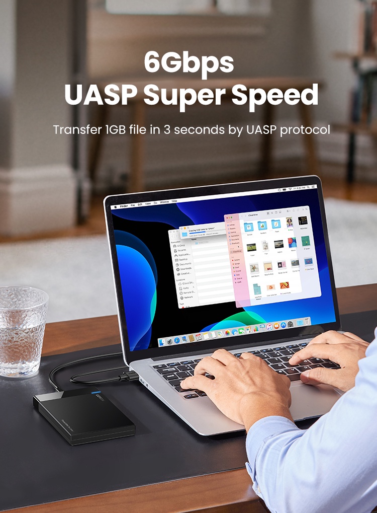 มุมมองเพิ่มเติมเกี่ยวกับ Ugreen (เฉพาะเคส) ฮาร์ดไดรฟ์ภายนอก USB 3.1 เป็น SATA III 2.5 นิ้ว