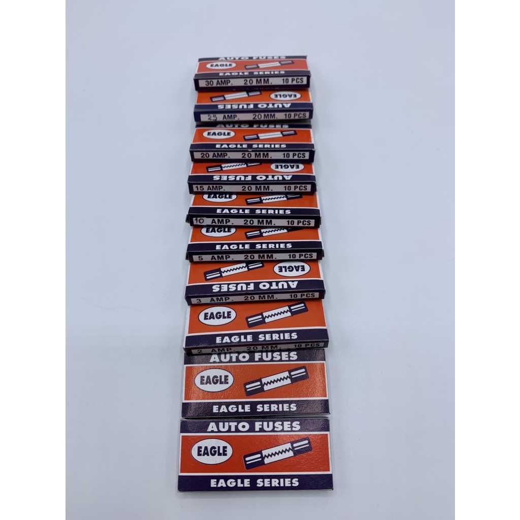 ฟิวส์แก้วตัวสั้น-20-mm-0-5a-1a-2a-3a-5a-10a-15a-20a-25a-30a-auto-fuses-eagle-series-แพ็ค-10-ตัว