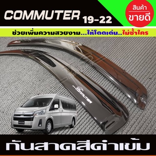 ภาพหน้าปกสินค้ากันสาดรถตู้  สีดำเข้ม ทรงใหญ่ โตโยต้า คอมมูเตอ รถตู้ TOYOTA COMMUTER 2019 - 2023 (รุ่นหน้ายาว) ใส่ร่วมกันได้ ซึ่งคุณอาจชอบราคาและรีวิวของสินค้านี้