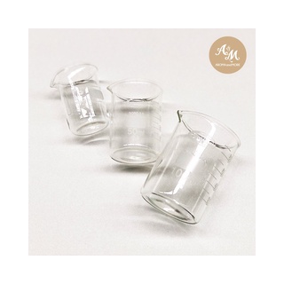 Aroma&amp;More  Beaker Glass สำหรับบรรจุสารเคมี สารละลาย 100ml ปากกว้าง 5.5cm สูง 7cm