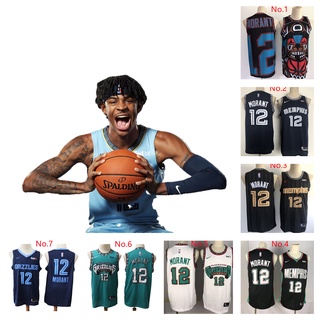 เสื้อกีฬาบาสเก็ตบอล ลายทีม NBA Memphis Grizzlies Ja Morant Star Number 12 7 สไตล์ สําหรับผู้ชาย