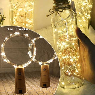 【พร้อมส่ง🔜🏡 】สายไฟ LED ไฟตกแต่ง  2M ไฟตกแต่งห้อง DIY ไฟขวด   สีขาวอบอุ่น