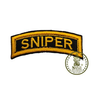 อาร์ม sniper สีดำทอง แบบเย็บติดเสื้อ