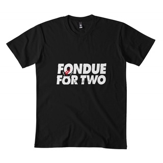 เสื้อยืดผ้าฝ้ายพิมพ์ลายคลาสสิก ใหม่ล่าสุด เสื้อยืดผ้าฝ้าย พิมพ์ลาย Fondue For Two สีดํา ใส่สบาย แฟชั่นฤดูร้อน สําหรับผู้