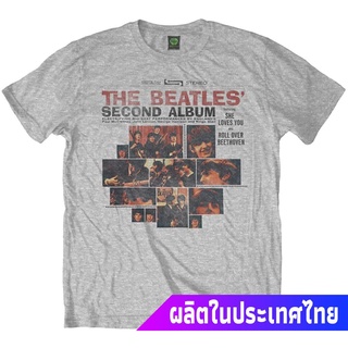 【hot sale】เยาวชน Beatles Mens Second Album T-Shirt Grey sale รถถัง