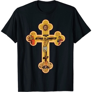 เสื้อยืด พิมพ์ลาย Greek Orthodox Jesus Christ Cross Icon คุณภาพสูง แฟชั่นยอดนิยม สไตล์เกาหลี